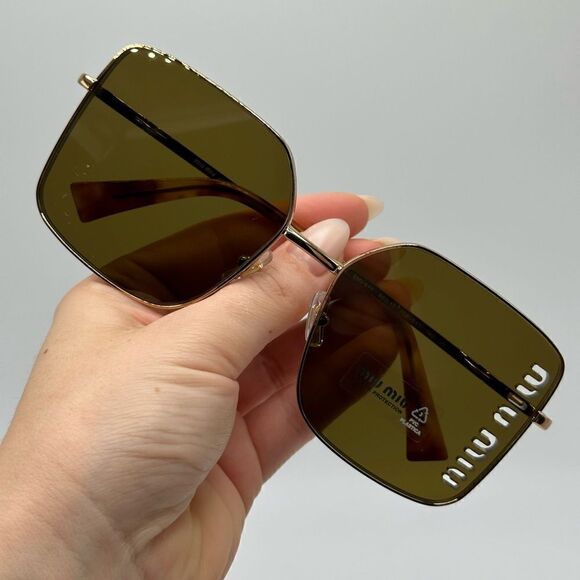 MIU MIU Sunglasses MU51YS 7OE01T Antique Gold/Dark Brown Women NEW main image 4